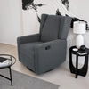 Glider Recliner Chair with Swivel, Birch Wood and Charcoal Gray Fabric