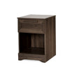 Vinie Nightstand with 1 Drawer and Open Shelf, Modern Walnut Brown