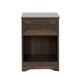Vinie Nightstand with 1 Drawer and Open Shelf, Modern Walnut Brown