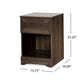 Vinie Nightstand with 1 Drawer and Open Shelf, Modern Walnut Brown