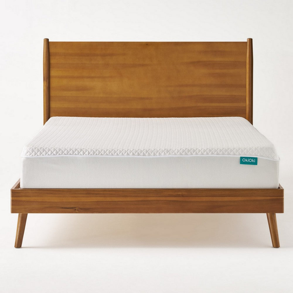 Ozzy Full Size Bed with Panel Headboard Natural Brown Acacia Wood BM324463