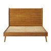 Ozzy Full Size Bed with Panel Headboard, Natural Brown Acacia Wood