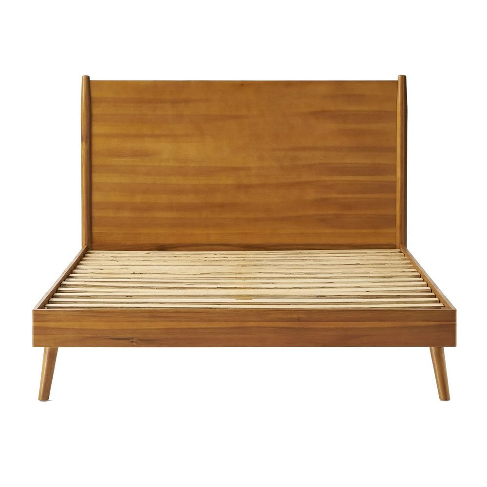Ozzy Full Size Bed with Panel Headboard Natural Brown Acacia Wood BM324463
