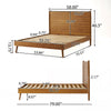 Ozzy Full Size Bed with Panel Headboard, Natural Brown Acacia Wood