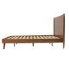 Ozzy King Size Bed with Panel Headboard Design, Rich Brown Acacia Wood