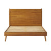 Ozzy California King Bed with Panel Design, Natural Brown Acacia Wood