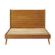 Ozzy California King Bed with Panel Design, Natural Brown Acacia Wood