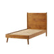 Ozzy Twin Size Bed with Panel Headboard, Natural Brown Acacia Wood