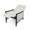 Reina Recliner Chair with Push-Back Brown Birch Wood Beige Fabric BM324471