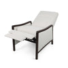 Reina Recliner Chair with Push-Back, Brown Birch Wood, Beige Fabric