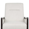 Reina Recliner Chair with Push-Back, Brown Birch Wood, Beige Fabric