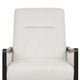 Reina Recliner Chair with Push-Back, Brown Birch Wood, Beige Fabric