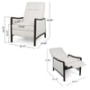 Reina Recliner Chair with Push-Back, Brown Birch Wood, Beige Fabric