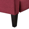 Push Back Recliner Chair, Birch Wood Legs, Red Button Tufted Polyester