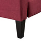 Push Back Recliner Chair, Birch Wood Legs, Red Button Tufted Polyester