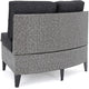 Rune Outdoor Curved 4 Seater Sofa, PE Rattan Weave, Iron, Gray Fabric