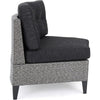 Rune Outdoor Curved 4 Seater Sofa, PE Rattan Weave, Iron, Gray Fabric