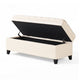 Rhya Storage Bench, 50 Inch Button Tufted Plush Seat, Soft Beige