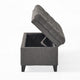 Rhya Storage Bench, 50 Inch Button Tufted Plush Seat, Soft Gray Fabric