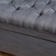 Rhya Storage Bench, 50 Inch Button Tufted Plush Seat, Soft Gray Fabric