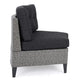Modular Outdoor Corner Sofa Seat Set of 2, Rattan Wicker Weave, Gray