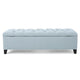Elias Storage Ottoman Bench 51 Inch Blue Button Tufted Seat Black BM324483