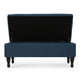 Kiyo Storage Ottoman Bench 41 Inch Button Tufted Navy Blue Fabric BM324484