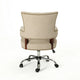 Lini Rolling Office Chair, Beige, Nailhead Trim, Swivel, Chrome Metal
