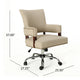 Lini Rolling Office Chair, Beige, Nailhead Trim, Swivel, Chrome Metal