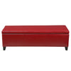 Elias Storage Ottoman Bench 51 Inch Plush Cherry Red Faux Leather BM324488