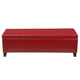 Elias Storage Ottoman Bench 51 Inch Plush Cherry Red Faux Leather BM324488