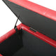 Elias Storage Ottoman Bench, 51 Inch Plush Cherry Red Faux Leather
