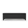 Harry Storage Ottoman Bench, 51" Classic Dark Gray Fabric, Birch Wood