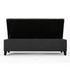 Harry Storage Ottoman Bench, 51" Classic Dark Gray Fabric, Birch Wood