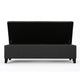 Harry Storage Ottoman Bench, 51" Classic Dark Gray Fabric, Birch Wood