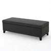 Harry Storage Ottoman Bench, 51" Classic Dark Gray Fabric, Birch Wood