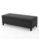 Harry Storage Ottoman Bench, 51" Classic Dark Gray Fabric, Birch Wood