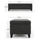 Harry Storage Ottoman Bench, 51" Classic Dark Gray Fabric, Birch Wood