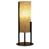 Modern Table Lamp Upright Beige Linen Drum Shade Black Metal 22’’ BM324492