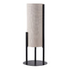 Modern Table Lamp Upright Beige Linen Drum Shade Black Metal 22’’ BM324492