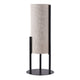 Modern Table Lamp Upright Beige Linen Drum Shade Black Metal 22’’ BM324492