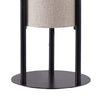 Modern Table Lamp Upright Beige Linen Drum Shade Black Metal 22’’ BM324492