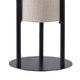 Modern Table Lamp Upright Beige Linen Drum Shade Black Metal 22’’ BM324492