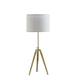 Kera Table Lamp White Drum Shade Classic Brass Gold Tripod Base 39’’ BM324493