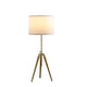 Kera Table Lamp White Drum Shade Classic Brass Gold Tripod Base 39’’ BM324493