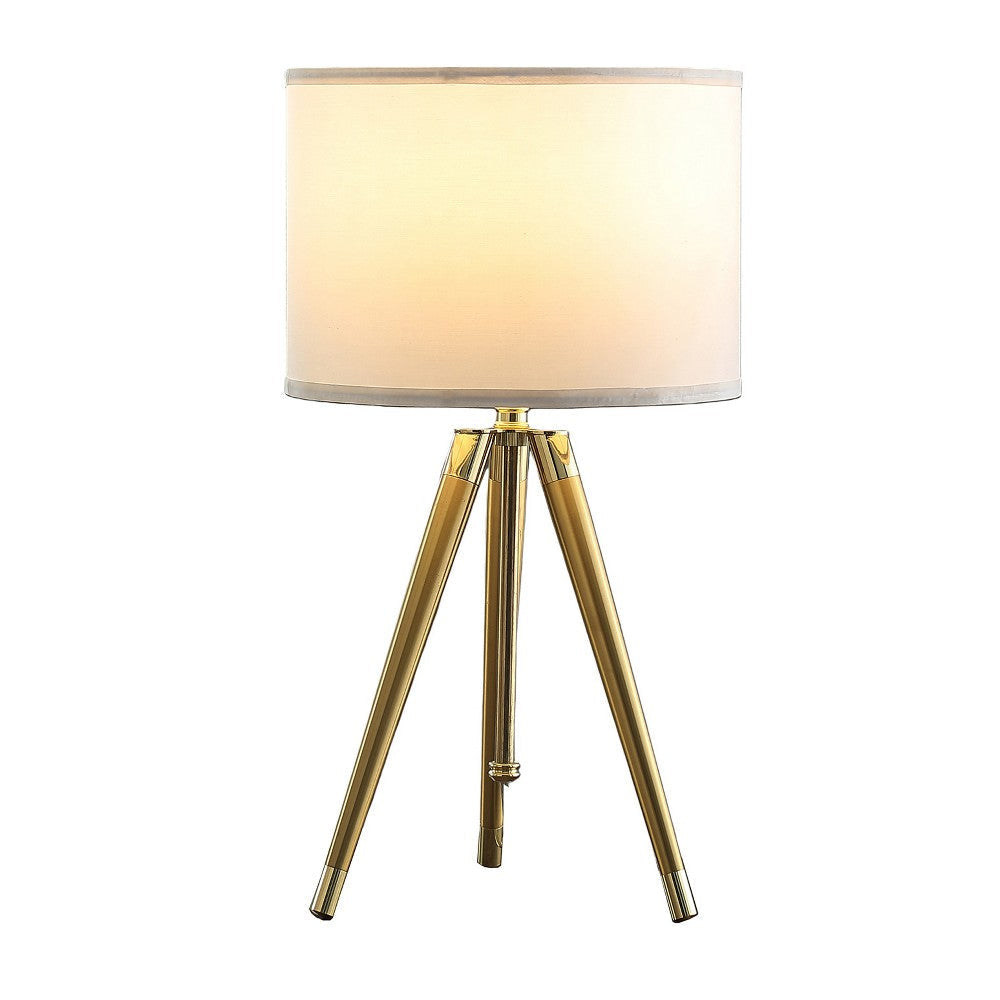 Kera Table Lamp White Drum Shade Classic Brass Gold Tripod Base 39’’ BM324493