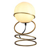 Table Lamp White Glass Globe Modern 4 Spiral Ring Accented Base 14’’ BM324494