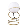 Table Lamp White Glass Globe Modern 4 Spiral Ring Accented Base 14’’ BM324494