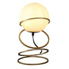 Table Lamp White Glass Globe Modern 4 Spiral Ring Accented Base 14’’ BM324494