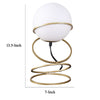 Table Lamp White Glass Globe Modern 4 Spiral Ring Accented Base 14’’ BM324494